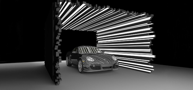 Световая инсталляция для презентации Porsche 911 GTS