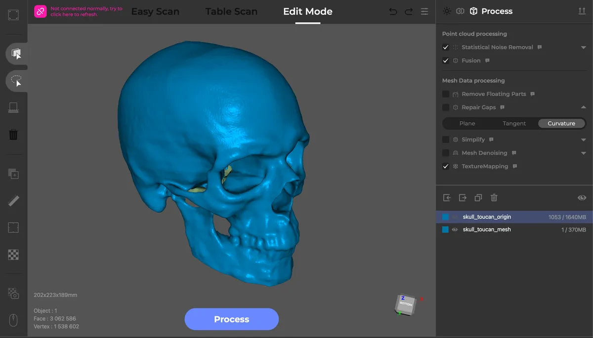 3dmakerpro toucan skull scan.jpeg 3dmakerpro toucan skull